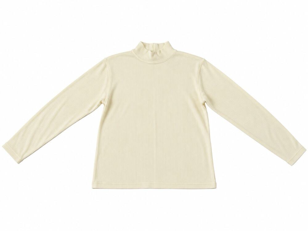 Mountain Lake Women’s Medium Ivory Ribbed Mock Neck Long Sleeve Top